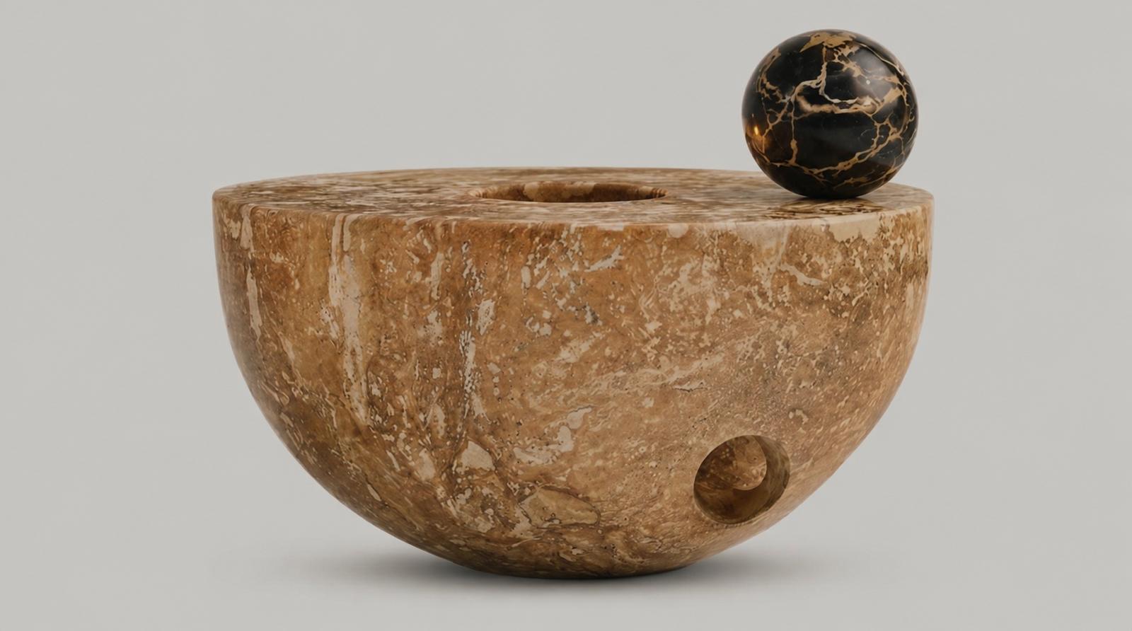 Pouring natural soy wax into handcrafted ceramic vessels